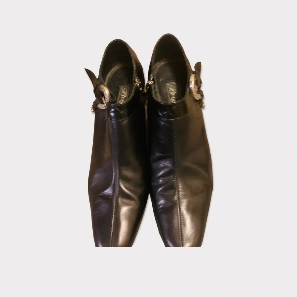 BRIGHTON Tucker Black Square Toe Booties - Picture 3 of 10